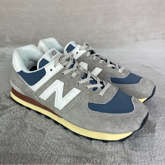 New Balance Other - New Balance 574 Shoes Mens Size 11.5 Gray Blue Suede Low Top Sneakers NEW
